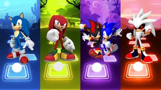 Knuckles Sonic 🆚 Silver Exe Sonic 🆚 Sonic love Shadow Sonic 🆚 Sonic The Hedgehog | Tiles Hop