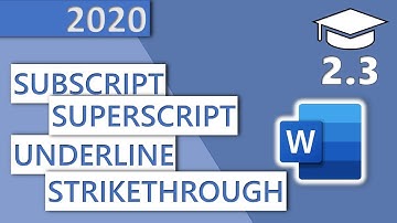 How to Underline, Strikethrough, Subscript, ... in MS Word - 2.3 Master Course (2020 HD)