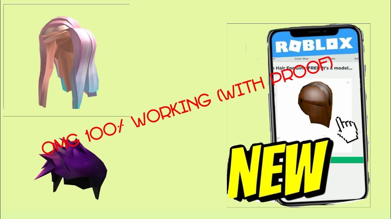 How To Get Any Hair In Roblox For Free 2020 With Proof Youtube