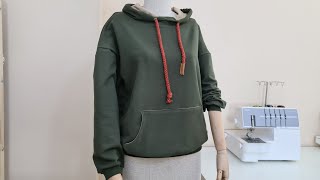 Hooded, Pocketed Sweatshirt Cutting and Sewing / MLXL Size Compatible Tracksuit