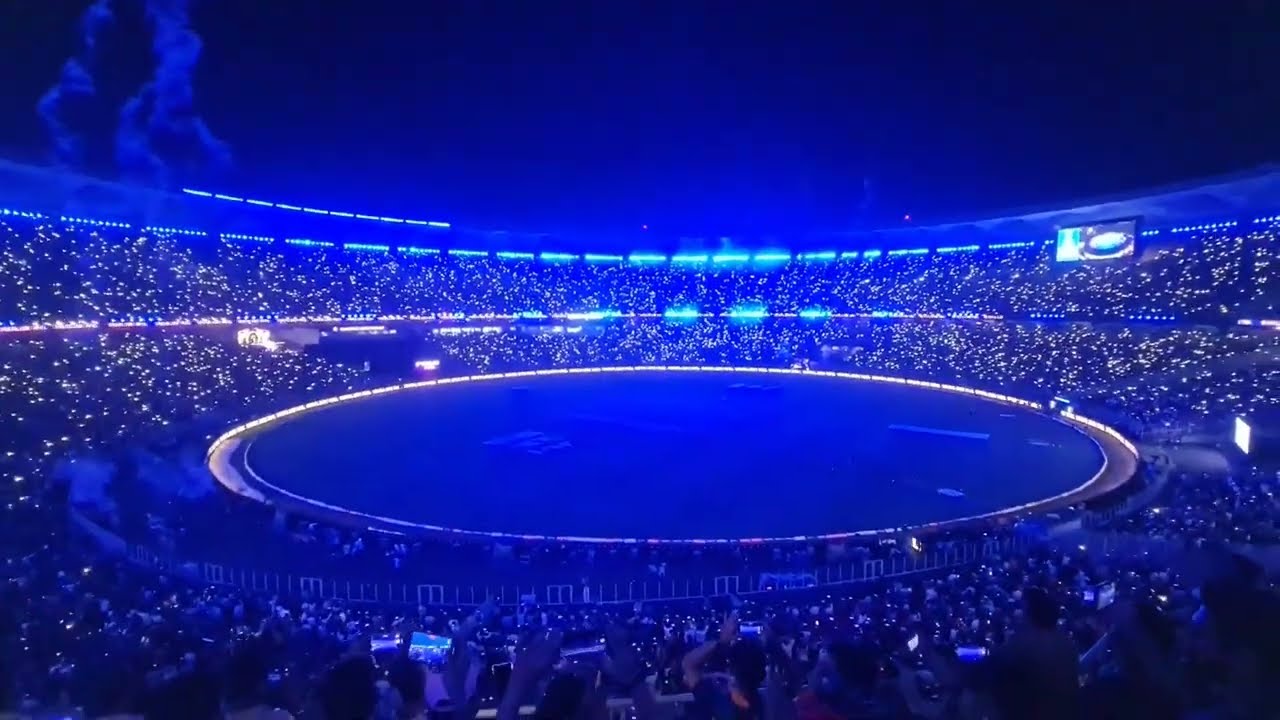 Narendra Modi Stadium Ahmedabad night match IPL 2026 full view with lights and crowd