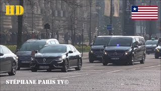 Liberia President George Weah's convoy in Paris