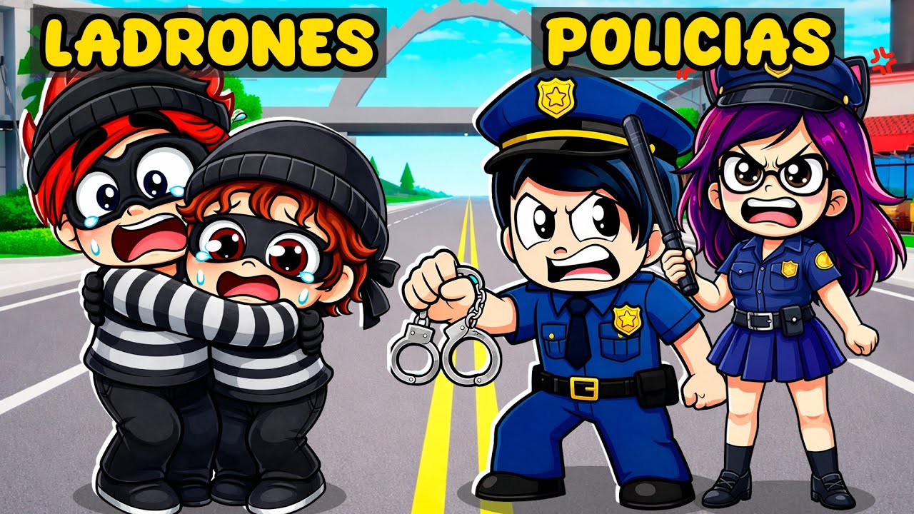 FAMILIA de POLICÍAS vs FAMILIA de LADRONES  en BROOKHAVEN ROBLOX | Karim Juega