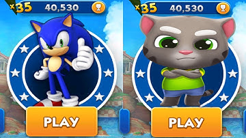 Sonic Dash vs Talking Tom Gold RUn - All Characters Unlocked Walkthrough 2022