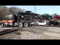 Truck stuck on RR crossing