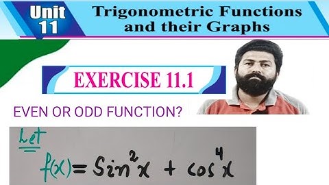 Math 11Th Class|| Exercise 11.1 Q2||11th Class Math||#Unit 11||Even or Odd Function 