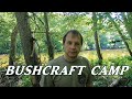 Building Floating Camp Bushcraft Solo Overnighter Shelter platform with Campfire , Survival Fishing