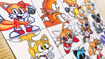 Drawing FNF-All Tails Mods / Tails Dancing meme / Tails Spinning /  Sonic the Hedgehog / Tails FNF