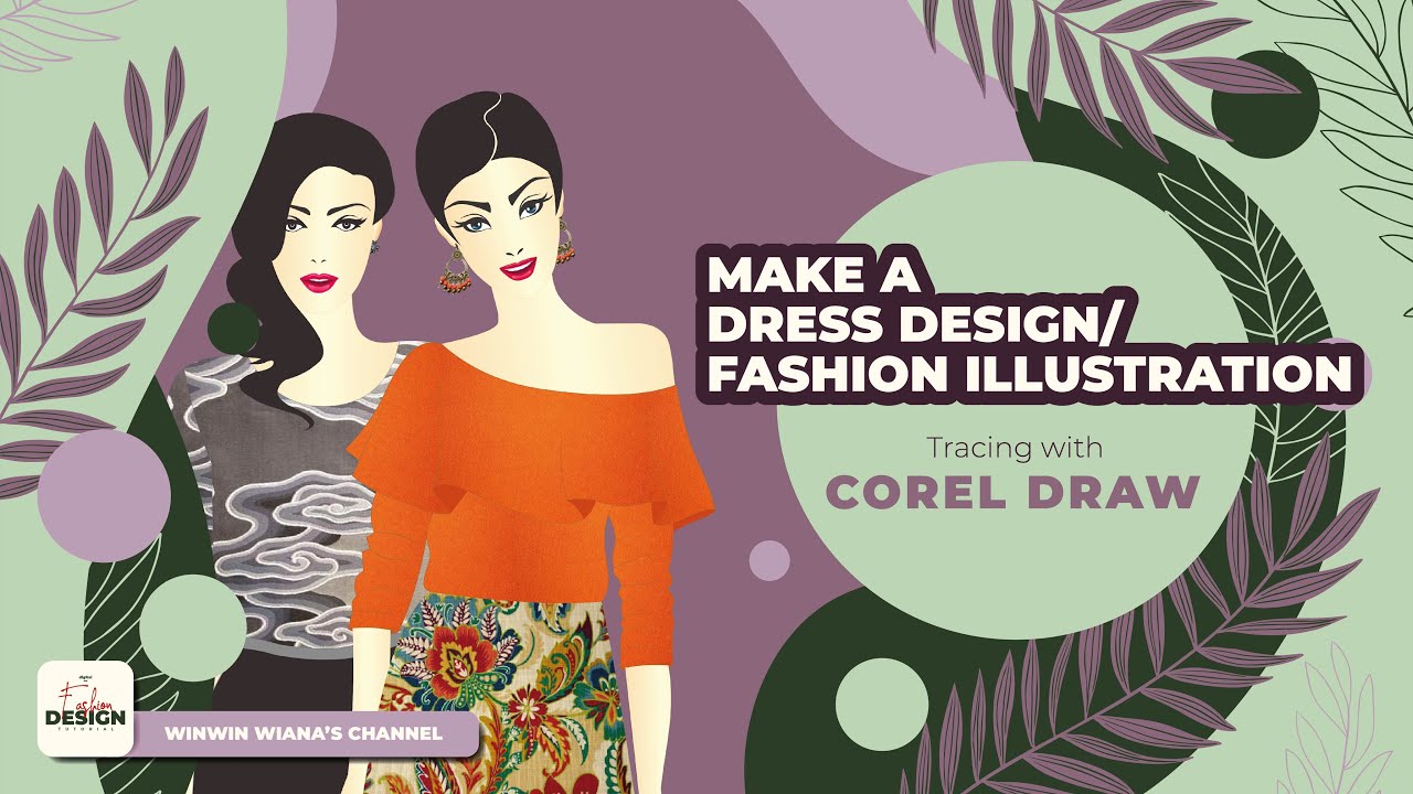 Make a Dress Design / Fashion Illustration Tracing with CorelDraw - YouTube