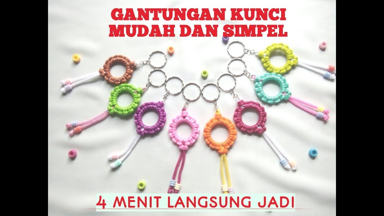 TUTORIAL GANTUNGAN  KUNCI BUNGA  DARI  TALI  KUR  TUTORIAL 