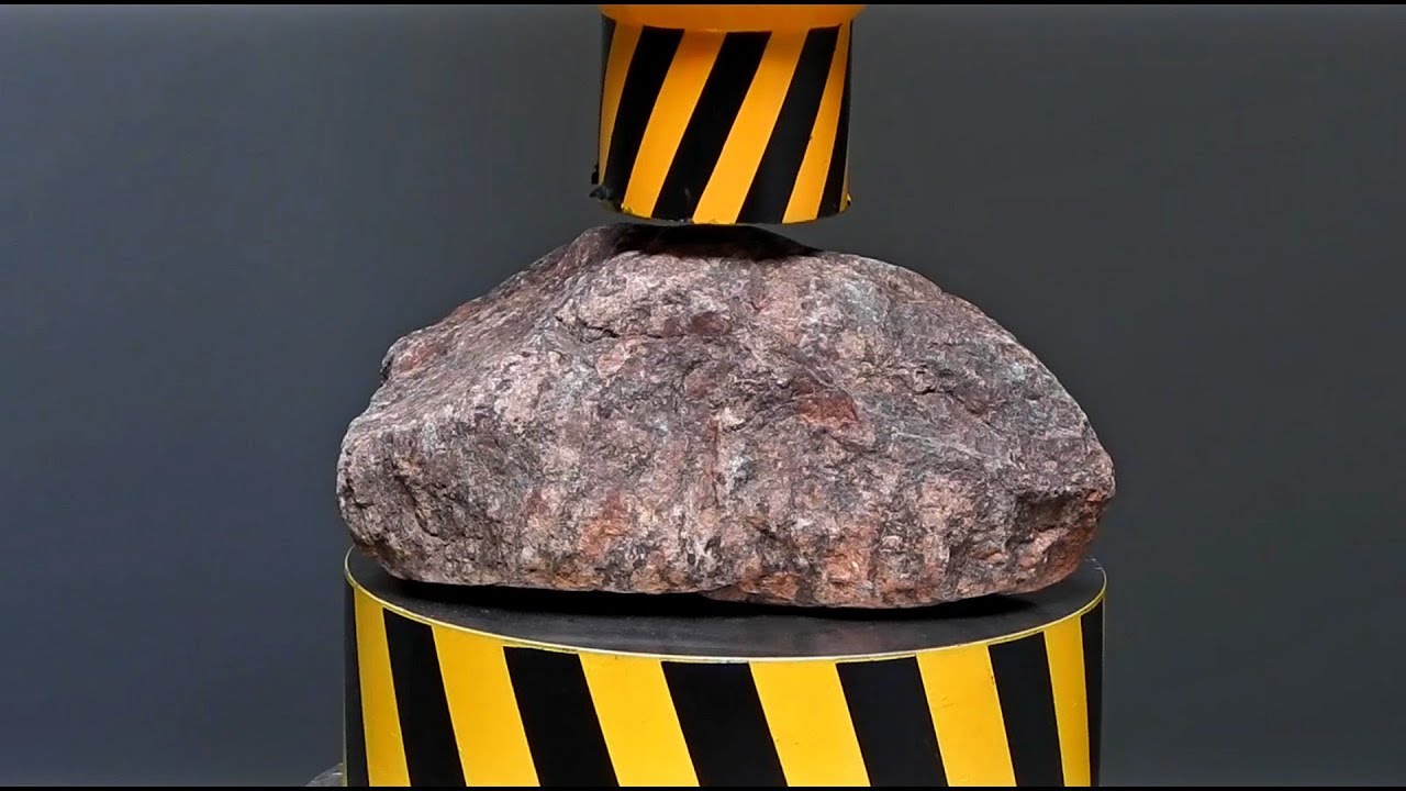 HYDRAULIC PRESS AGAINST TUNGSTEN AND GRANITE pressed cafe