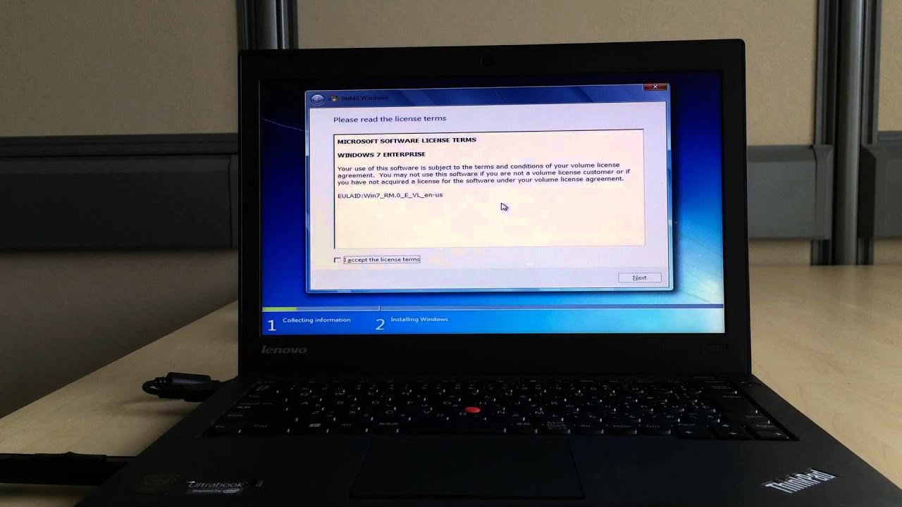 Badekar Ret komplikationer Installing Windows7 using USB on Lenovo X240 - YouTube