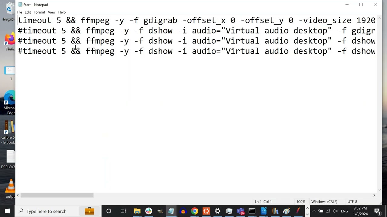 Record Only 1st Screen in a case you have two with FFMPEG