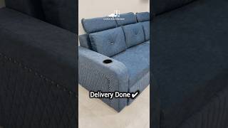 L Shape Sofa Cum Bed with Storage &amp; Adjustable Headrest | Smart Space Saver 🛋️ #lshapesofa #shorts