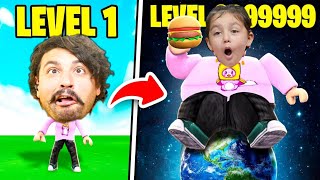 ROBLOX AMA HER SANİYE ŞİŞMANLIYORUZ! YÜSRA 100 TON OLDU 🍔 ROBLOX +1 FAT EVERY SECOND