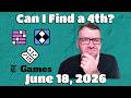 Can I Find a 4th? - Connections, Mini & Pips - Thursday June 18th