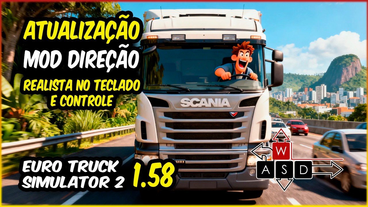 MOD Direção Realista no TECLADO para Euro Truck Simulator 2 1.58 TRANSFORME SEU TECLADO EM VOLANTE