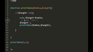 How to print a table without using any loop using recursion php