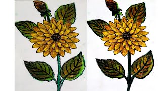 Sunflower drawing tutorial I sunflower drawing easy I sunflower drawing for kids I sunflower drawing