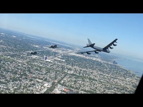 Cockpit view of U.S. Air Force flyover