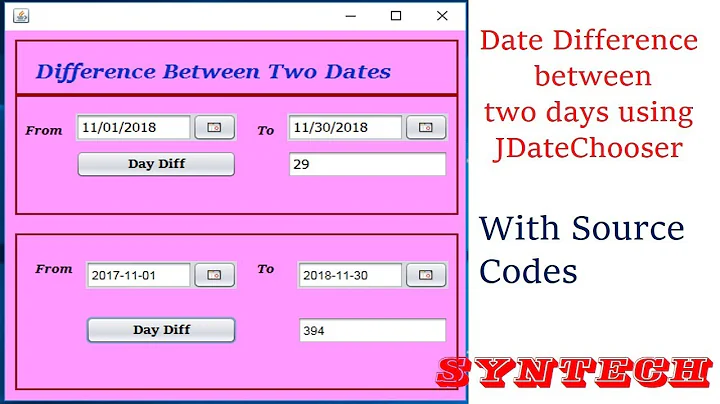 java date difference between two dates -  using jDateChooser [with source codes]