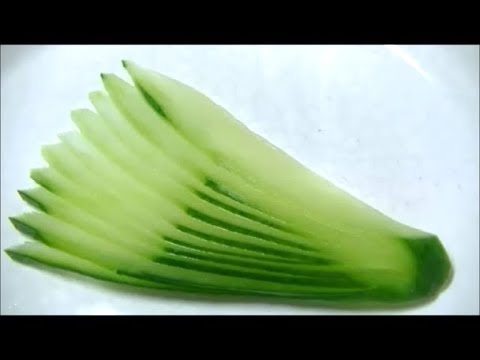 きゅうりの飾り切り 細工野菜の作り方 Cucumber Carving How To Make Garnish Youtube