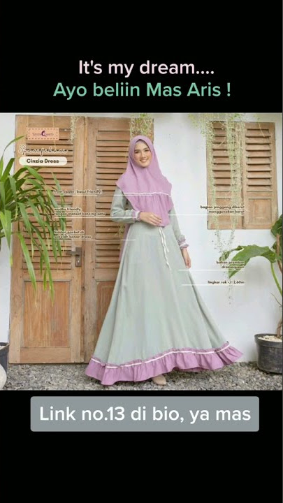 REKOMENDASI SET DRESS MUSLIM CANTIK VERSI ITS MY DREAM LAYANGAN PUTUS #shorts