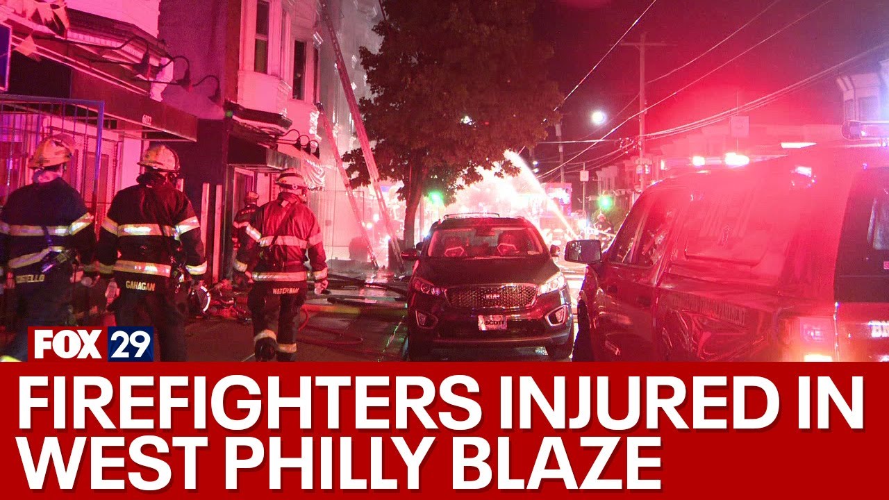 2 firefighters injured battling 2-alarm blaze in West Philadelphia