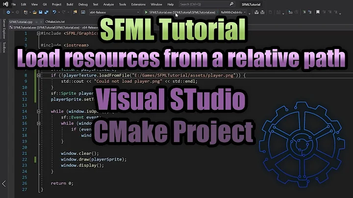 Loading resources from a relative path in a Visual Studio CMake Project | SFML Tutorial | gamedev