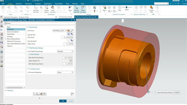 Rotary Roughing in NX CAM