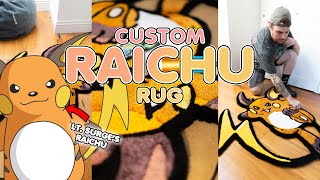 CUSTOM RAICHU RUG | Full Tufting Process | Making A Custom Rug!