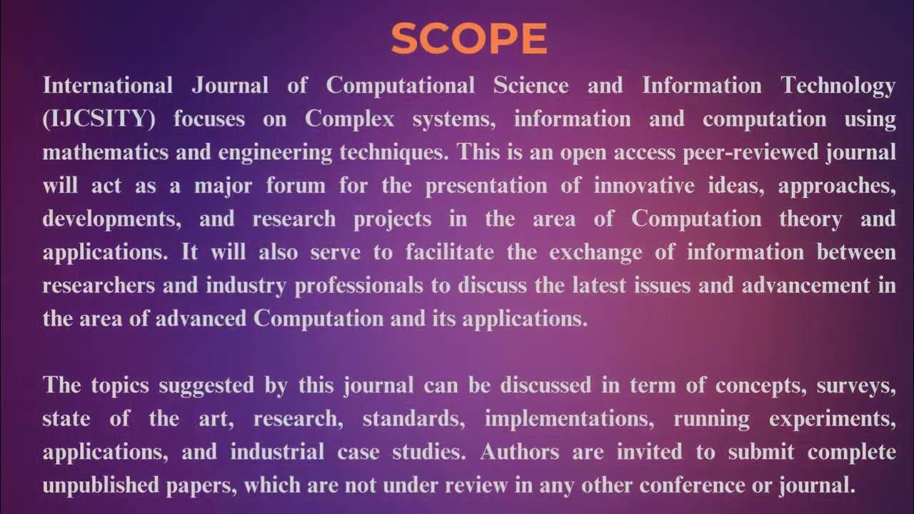 International Journal of Computational Science and Information ...