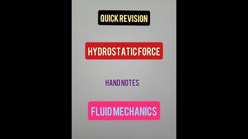 Hydrostatic force quick revision I Hand notes I fluid mechanics