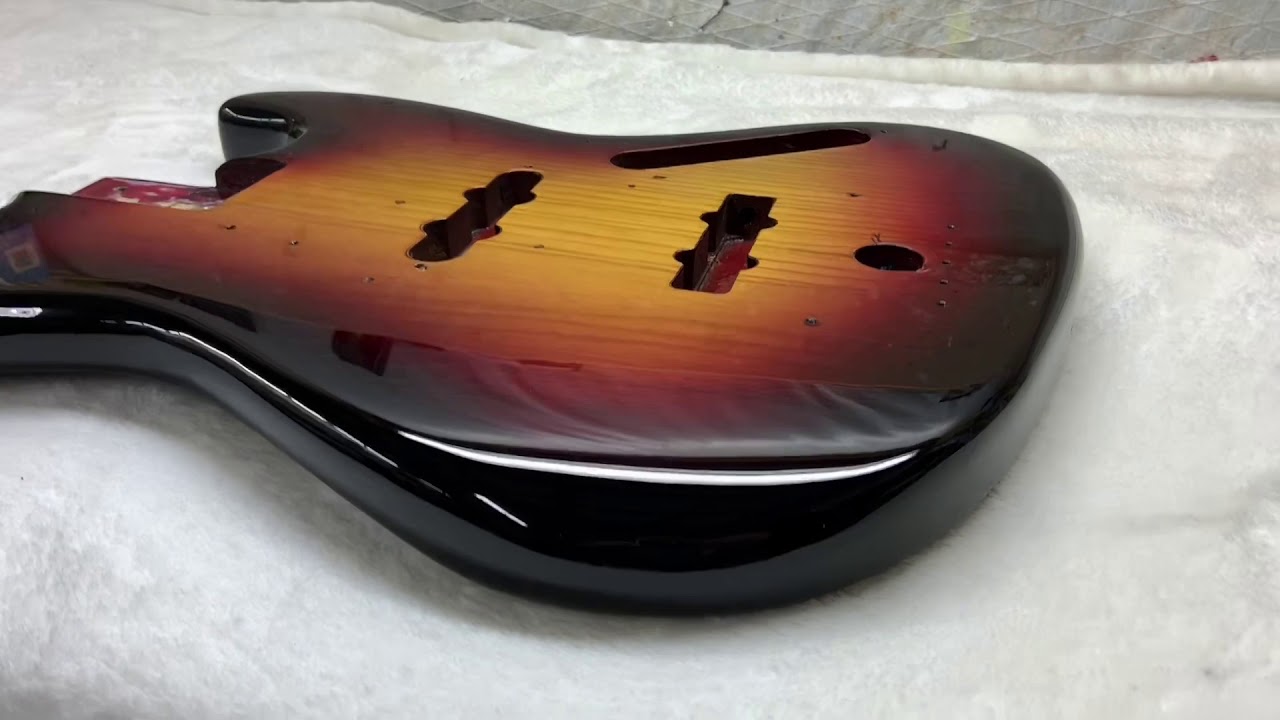 1972 Fender Jazz Bass Guitar Refinish 3 Tone Vintage Sunburst Paint