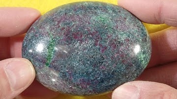 Sparkling Ruby in Fuchsite with Kyanite Soap-Shaped Palm Stone #5
