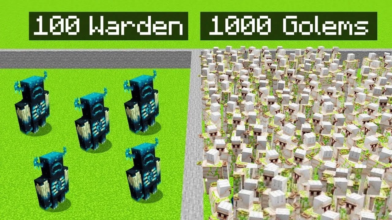 100 WARDEN vs 1000 GOLEMS in MINECRAFT