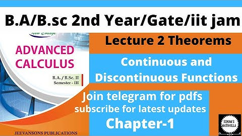 Advance Calculus B.A/B.sc 2nd Year  Chapter 1st  Theorems | Sonam