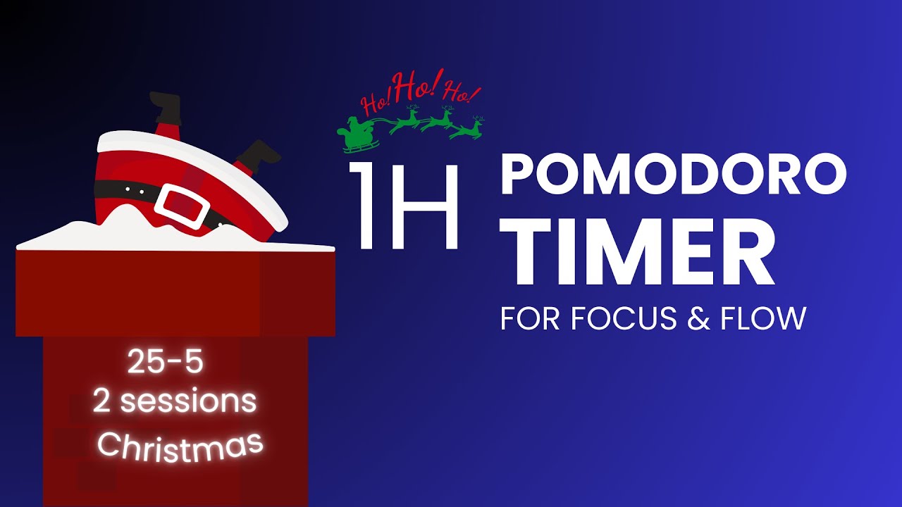 Pomodoro Timer for Focus & Flow – 25-5 | Christmas Chimney | 1h | Brown Noise