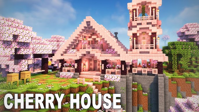 CASA AESTHETIC ROSA DO BIOMA CHERRY DA 1.20 MINECRAFT Minecraft Map