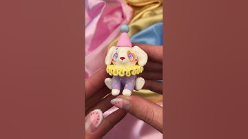 polymer clay clown puppy 🐶