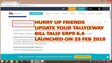 Upgrade Latest Release of Tally Erp9 #6.4 - Manage GST E-Way Bills Using  Tally.ERP 9 6.4