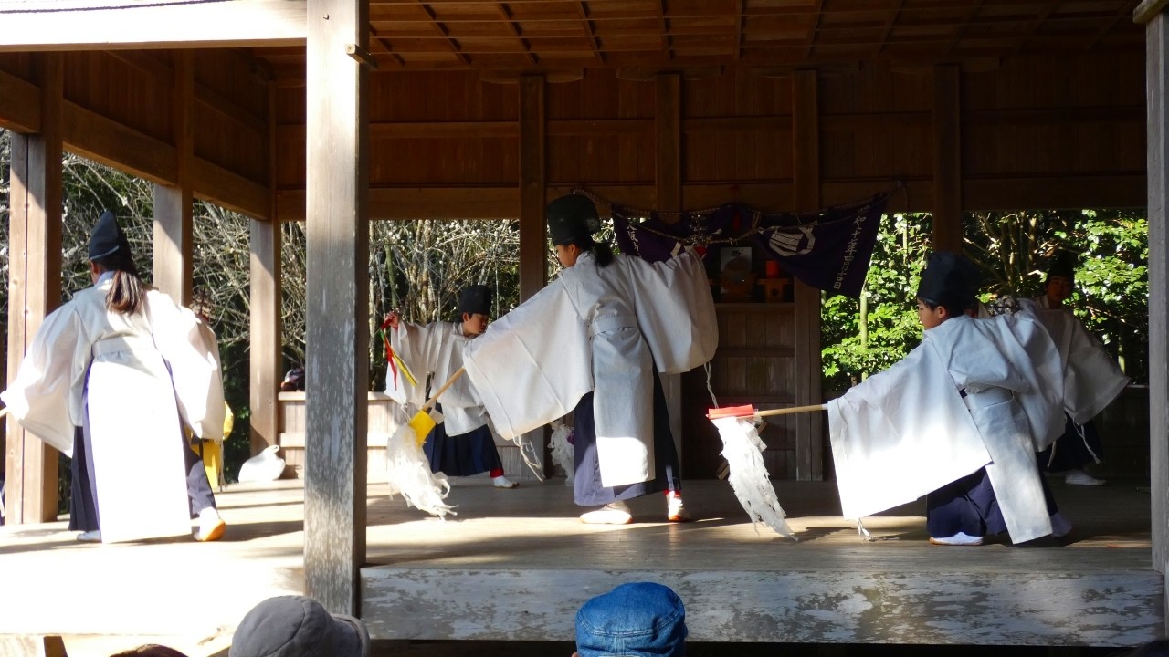 2026吉野梅園梅まつり 小池原子供神楽『五方礼始』