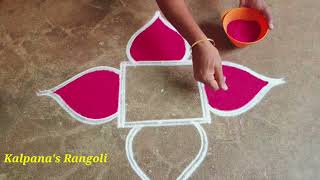 Panguni Utheram Special/3×3/ flowers padi Kollam Pandaga Muggulu Easy Rangoli Kalpana's Rangoli//01