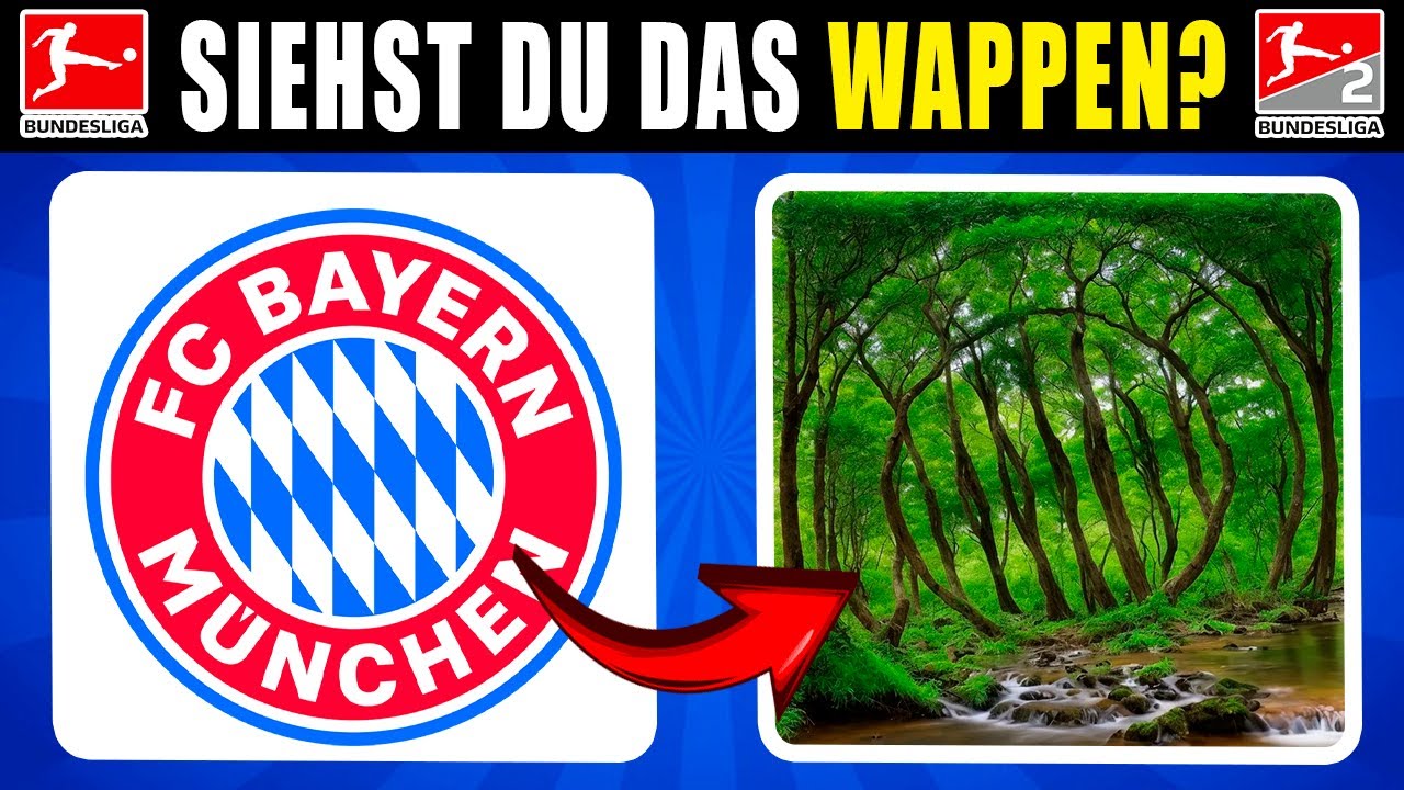 Errate die Wappen der Bundesliga und 2. Bundesliga durch die optische Täuschung – Fußball-Quiz ⚽⚽⚽