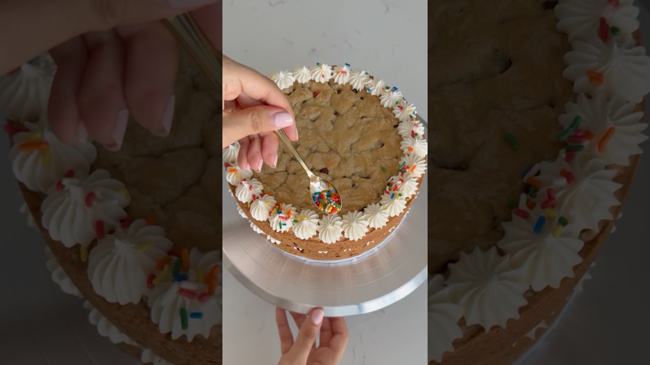 I never say no to cookie cake 🍪🎂#baking #cakedecorating #shortsfeed
