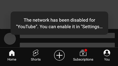 The network has been disabled for "YouTube". You can enable it in "Settings