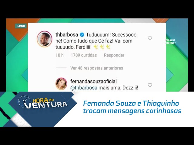 Fernanda Souza e Thiaguinho trocam mensagens carinhosas nas redes sociais