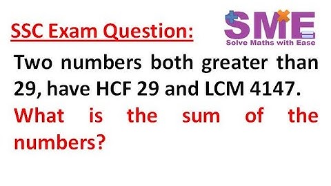 SSC Exam | Find the sum of numbers | Maths | HCF and LCM