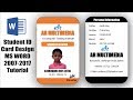 How to Create Professional Student ID Card in MS Word 2013|Two Part ID Card Design Microsoft Word