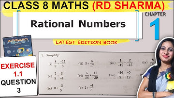 Class 8 Maths RD Sharma Solutions | Rational Numbers | Exercise 1.1 Question 3 Solution
